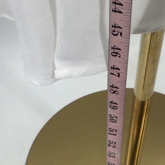 LULU'S SZ M Slinking Out Loud White Satin Side Button Slip Midi Dress NEW B85 - Picture 7 of 11